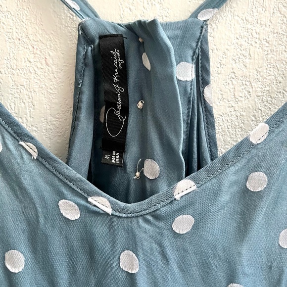 Blue and White Flowy Polka Dot Tank Top - Picture 5 of 5